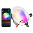thumbnail image 1 of Mistaha C100-264V 9W 4.7Inches LEDs RGB+CCT Intelligent Recessed Lighting Downlight E26 Base Socket Holder Supported, 1 of 8