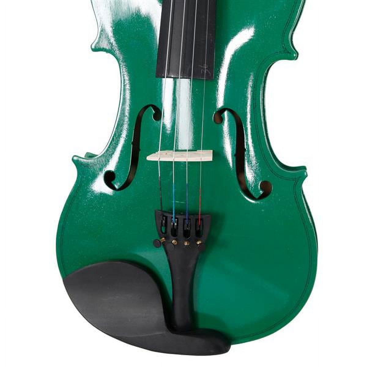 New 4/4 Acoustic Violin Case Bow Rosin Green