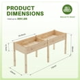 thumbnail image 3 of CONCETTA Wooden Raised Garden Bed - Elevated Planter Box with Drainage & Liner, 72" x 23" x 30" for Backyard/Patio/Balcony (Natural), 3 of 11