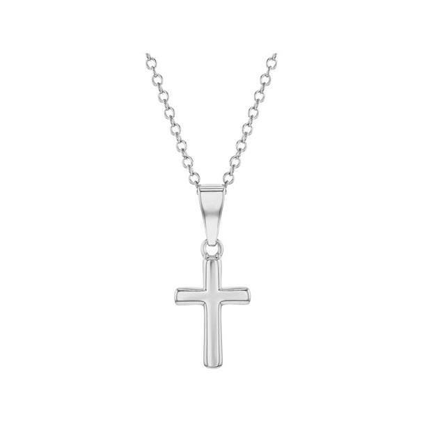 In Season Jewelry 925 Sterling Silver Little Plain Cross Pendant