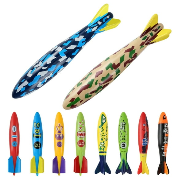 Juguetes de buceo en piscina MoKo, 10 unidades, cohetes para baño en piscina, niños y adultos