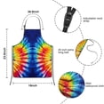 thumbnail image 3 of Colorful Tie Dye Symmetric Pattern Kids Aprons for Girls and Boys,Adjustable Neck Strap Toddler Aprons for Kids Cooking Baking, 3 of 6