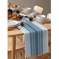 thumbnail image 6 of Boanket Blue Ombre Stripe Table Runner - 48 Inch Long, Kitchen Dining Table Runner Dresser Scarves, Farmhouse Striped Gradient Farmhouse Decor for Coffee Tables Wedding Party Banquet, 6 of 8
