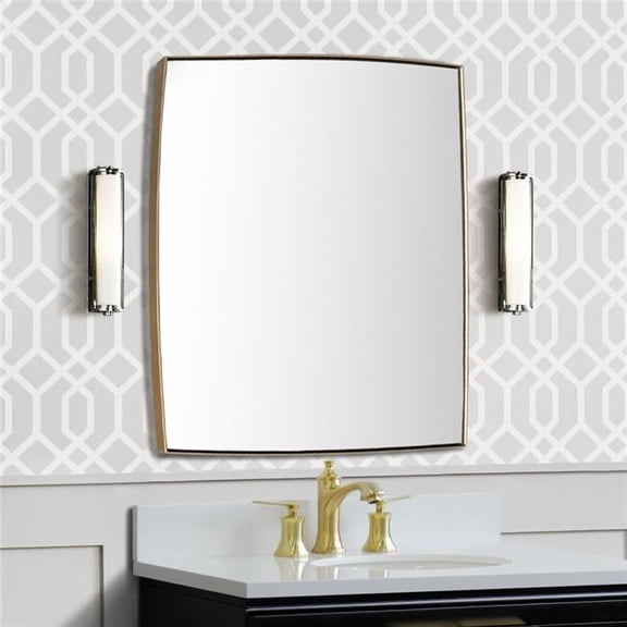 Bellaterra Home 8835B-24GD Rectangular Metal Frame Mirror, Brushed Gold