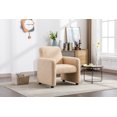thumbnail image 4 of Guyou Teddy Armchair, Upholstered Faux Fur Accent Bucket Chair, Modern Living Room Reading Chair with High Back for Living Room Bedroom Reception, Khaki, 4 of 9