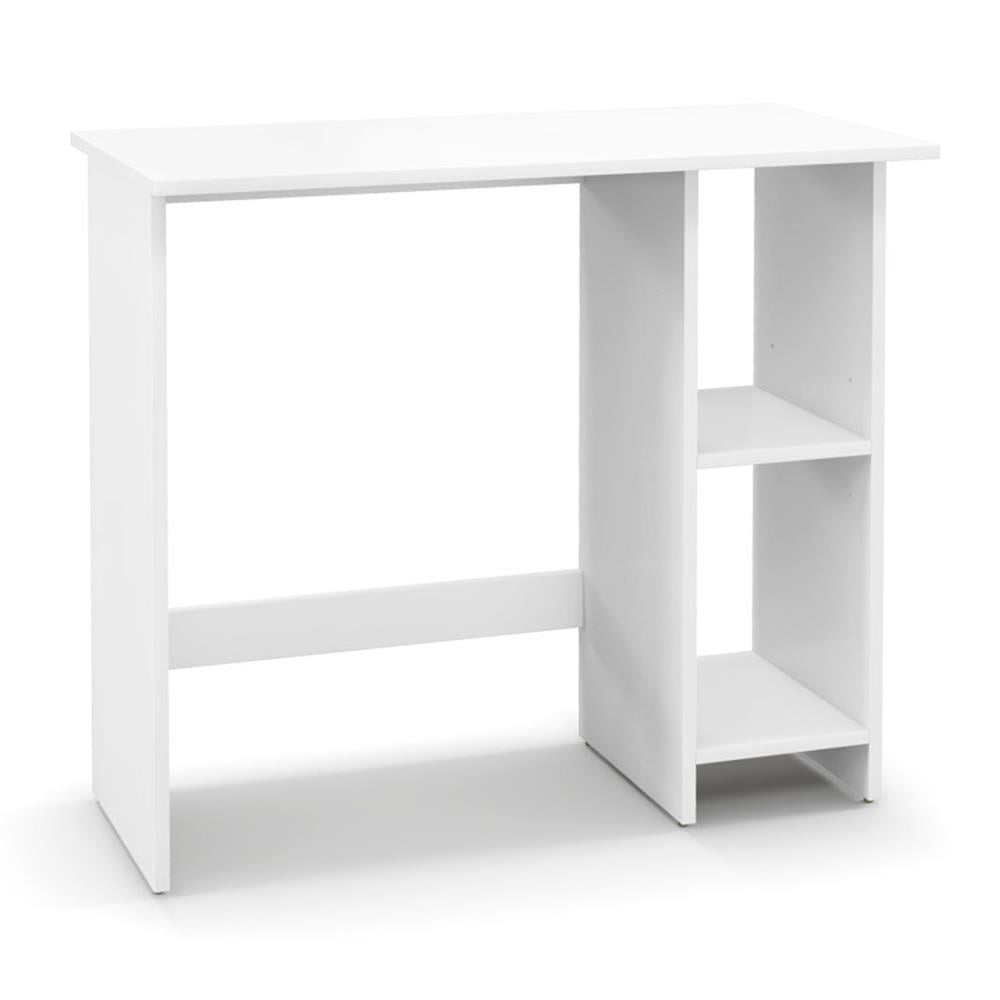 Demi Bonn Small Computer Desk with Storage and Adjustable Shelf, Home Office Desk Study Writing Table, White