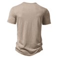 thumbnail image 3 of SWSMCLT Men's Short Sleeve Top Soft Polo Thin Button Casual Tee T Shirt Basic Cool Slim Fit Summer Cotton Comfy Khaki Large, 3 of 3