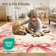 thumbnail image 4 of ODIKA Vintage Pink Ribbon Scroll Border Alfombra Para Cuarto Pet Friendly & Kids Safe for Bedroom, Bedside, Nursery, 4 of 7