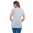 thumbnail image 3 of TIMIFIS T-Shirts de Maternité Gris pour Femmes Été Décontracté Col Rond Imprimé Basiques Vêtements de Maternité Manches Courtes Hauts de Grossesse - Printemps/été, 3 of 5