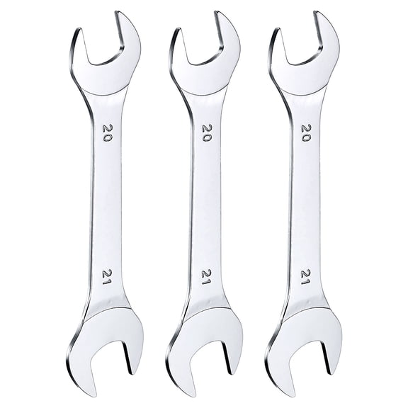 Uxcell 3pcs Double Open End Thin Wrench 20×21mm Metric U-Shaped Spanner