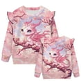 thumbnail image 5 of Garronmavis Pink Dragon Toddler Girl Sweatshirt Loose Cherry Blossom Long Sleeve Pullover Crewneck Tops Shirts Comfortable Ruffle Long Sleeve Girls Top Stylish for Girls 2-3 Years Old, 5 of 7
