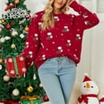 thumbnail image 6 of ShomPort Christmas Sweaters For Family Long Sleeve Crewneck Kint Sweater Womens Fall Winter Pullover Casual Blouse Tops, 6 of 8