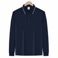 thumbnail image 5 of ZCFZJW Men's Athletic T-Shirt Long Sleeve Golf Shirts Lightweight Casual Fall Spring Quick Dry 3-Button Long Sleeve Work Fishing Tees Tops Navy XXL, 5 of 7