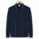 thumbnail image 5 of pstuiky camisetas de manga larga para hombre, Top informal holgado de color liso con medio botón y solapa de manga larga para hombre camisetas de hombre m, 5 of 7
