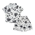 thumbnail image 3 of Conairie Clothes Set Two Piece for Boys Collar Short Sleeve Button Down Shirt and Shorts Kids Cute Floral Print Classic Basic Outfits Set with Pocket White 3-4 Y, 3 of 3