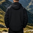 thumbnail image 3 of longantii Men's Waterproof Jackets Trendy Windbreaker Turndown Collar Wind Jacket Long Sleeve Zip Up Coat Classic Fit Fall Winter Cycling Streetwear Black XL, 3 of 5