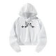 thumbnail image 2 of Sudadera con capucha corta para mujer, sudadera blanca con estilo, Jersey sencillo, Tops, ropa de calle para oficina, Camping, desplazamientos Blanco, 2 of 10