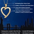 thumbnail image 2 of Gem Stone King 18K Yellow Gold Plated Silver Blue Sapphire and White Moissanite Heart Pendant Necklace for Women | 0.24 Cttw | Gemstone September Birthstone | Round 3.5MM | With 18 inch Chain, 2 of 6