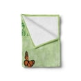 thumbnail image 2 of St. Patrick's Day Soft Flannel Fleece Throw Blanket, Happy Day Leprechaun Hat on Grass with Butterflies Irish, Cozy Plush for Indoor and Outdoor Use, 60" x 80", Pale Green, by Ambesonne, 2 of 6