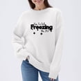 thumbnail image 2 of Baggy Sweater for Women Funny Long Sleeve Letter Printed Casual Lightweight Crewneck Knit Graphic Pullover Tops (XXL, White), 2 of 6