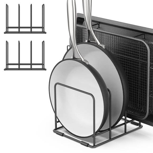 2 Pack Baking Cookie Sheet Organizer Pan Pot Lid Holder for Kitchen Cabinet, 3 Divided Slots 2.2inc