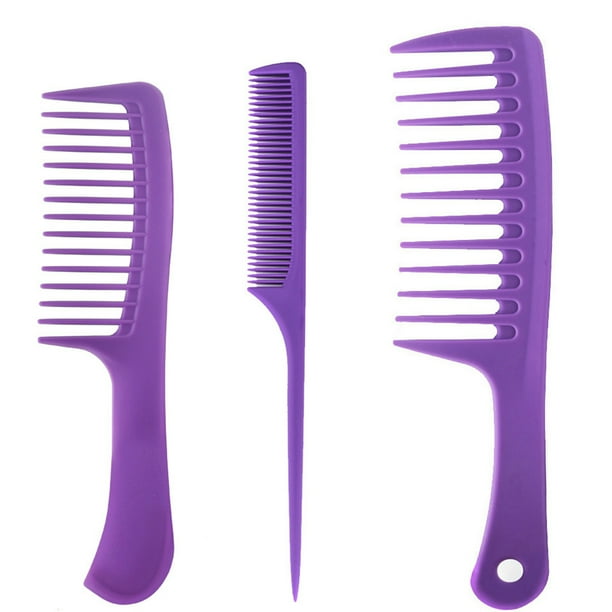 Peine para el cabello resistente al calor, peso ligero, pequeñas herramientas de barbería, multifuncional, exquisito suministro de modelado Simple, púrpura, 1 Juego Inevent CE011748-01B