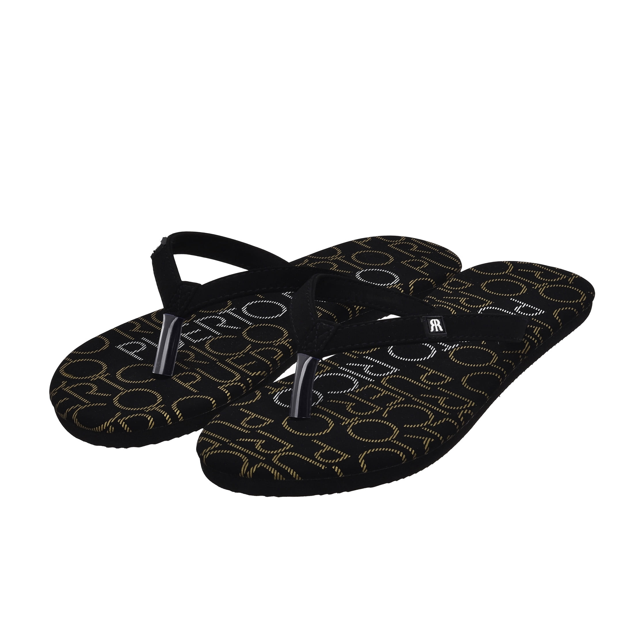 Robin Ruth Womens Flip Flop Black, Designed with Typical Puerto Rico Stamps, Rubber Outsole, Vibrant Colors and Designs