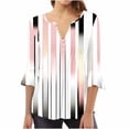 thumbnail image 2 of Fiudx Ofertas Relámpago Camiseta Estampada a La Moda para Mujer, Blusa con Mangas 3/4, Camisetas Informales con Cuello En V, 2 of 5