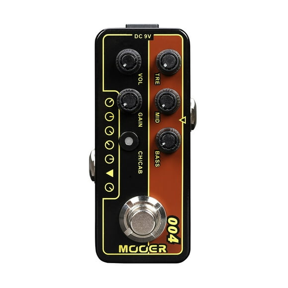 MOOER MOOER MICRO Préampli 004 Day Tripper Pédale de Préampli Double Canal avec Simulation d'Armoire, 60's UK Twang Tone, True Bypass, Coque en Métal, EQ 3 Bandes, Gain & Volume