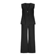 thumbnail image 6 of LEKWK Pantsuits for Women Dressy Sleeveless Vest Top Wide Leg Pants Set Loose Casual Pants Breathable Soft Summer Beach Vacation Elegant Chic Outfits, 6 of 7