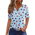 thumbnail image 2 of Womens 4th of July Shirt Patriotic Red White and Blue V Neck T Shirts Casual Summer Holiday Tops Fourth of July Outfit for Women, 2 of 6