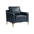 thumbnail image 2 of Serta Hemsworth Mid-Century Modern Armchair, Navy Blue Faux Leather, 2 of 11