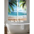 thumbnail image 5 of Coconut Tree Sheer Curtains 72 Inch Long 2 Panels, Beach Blue Sky Sea Summer Vacation Light Filtering Rod Pocket Semi Sheer Curtains, Sheer Voile Drapes for Living Room Bedroom, 52"x72", 5 of 5
