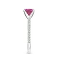 thumbnail image 4 of 1.94 CT Pink Tourmaline Moissanite Ring Side Stone Engagement Ring in Sterling Silver/ White Gold Plated Cushion Shaped October Birthstone Wedding Ring, Birthday, Anniversary Jewelry, Ring Size 7, 4 of 4