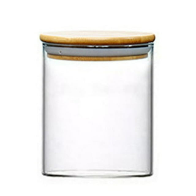 AMERTEER Transparent Clear High Cylinder Glass Sealed Kitchen Storage Bottle Jar with Lid Organization Container
