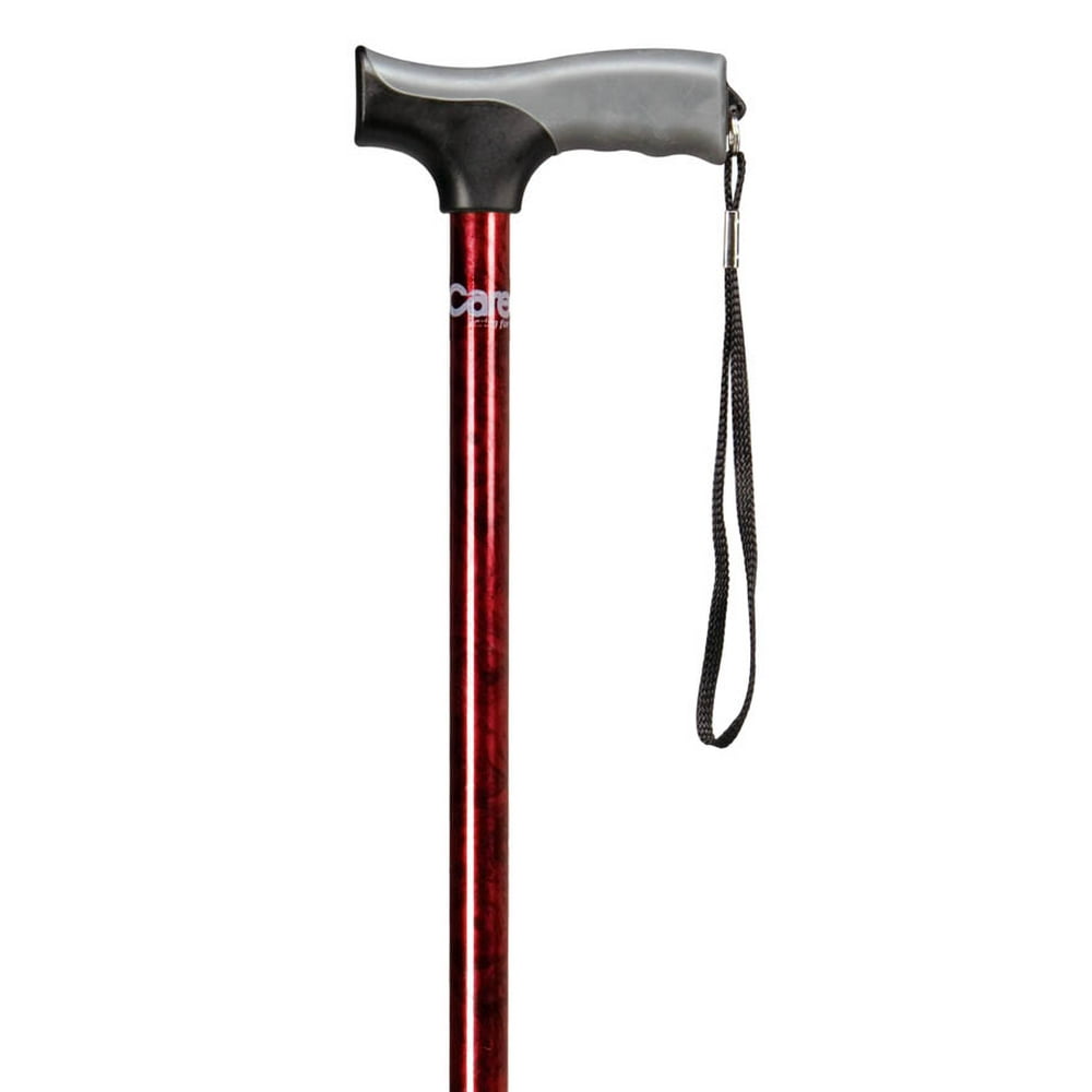 Carex Adjustable Walking Cane with with Soft Grip Derby Handle and