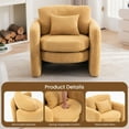 thumbnail image 4 of GNIXUU Chenille Oversized Accent Armchair ,35 " Wide Comfy Reading Armchairs with Thickened Backrest and Cushion, Modern Lounge Chairs Deep Seat for Living Room, Bedroom, Office,Yellow, 4 of 6