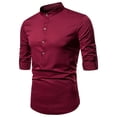 thumbnail image 1 of Hombres Casual Sólido de Moda Cuello Alto Manga Variable Jersey Longitud Camisa de Manga Larga Blusa Odeerbi ODB-6, 1 of 4