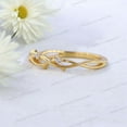 thumbnail image 3 of Diamond Wedding Band Yellow Gold Plated Promise Ring Art Deco Crossover Jewelry Delicate Birthday Gift for Sister, 3 of 4
