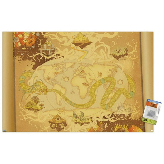 Marvel: Hero Lands - Realms Wall Poster with Pushpins, 22.375" x 34"