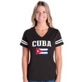 thumbnail image 1 of Womens Cuba Football V-Neck T-Shirt, 1 of 5