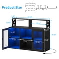 thumbnail image 2 of QinaQin Wine Bar Cabinet with Power Outlets and LED Lights, Industrial Coffee Bar Sideboard with Storage Rack, 2 of 7