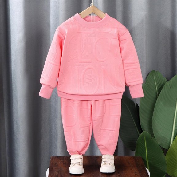 Girls Casual Two Piece Outfits Set Pullover Sweatshirt Children Fall Suit