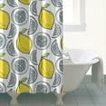 thumbnail image 3 of Refreshing Fruit Shower Curtain, Lemon and Bees Floral Print Waterproof Bath Drapes 72x72 Inch Fresh Yellow Summer Polyester Fabric with 12 Hooks, 3 of 4