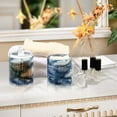 thumbnail image 7 of WOBOGO Ink Blue White Marble Transparent Plastic Jar 2pcs Cotton Swabs Balls Pads Floss Stick Dispenser Bathroom Vanity Storage Organizer, 7 of 7