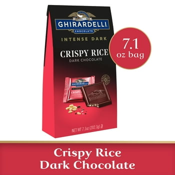 GHIRARDELLI Intense Dark Chocolate Squares, Cri Rice, 7.1 Oz Bag