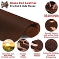 thumbnail image 3 of ELW Grass Fed Leather 8-10 oz. 3-4mm Heavy Duty Pre-Cut 2 PCS 8"x8" Bourbon Brown Full Grain Cowhide for Tooling, Carving, Holsters, Belts, Bags, Boots, Shoes, Repair, Knife Sheaths, Furniture, 3 of 7