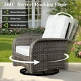 thumbnail image 5 of Vcatnet Patio Outdoor Furniture, 8 Pieces Wicker Rattan Sectional Sofa, Patio Conversation Set with Swivel Rocking Chairs and Coffee Table, Gray, 5 of 10