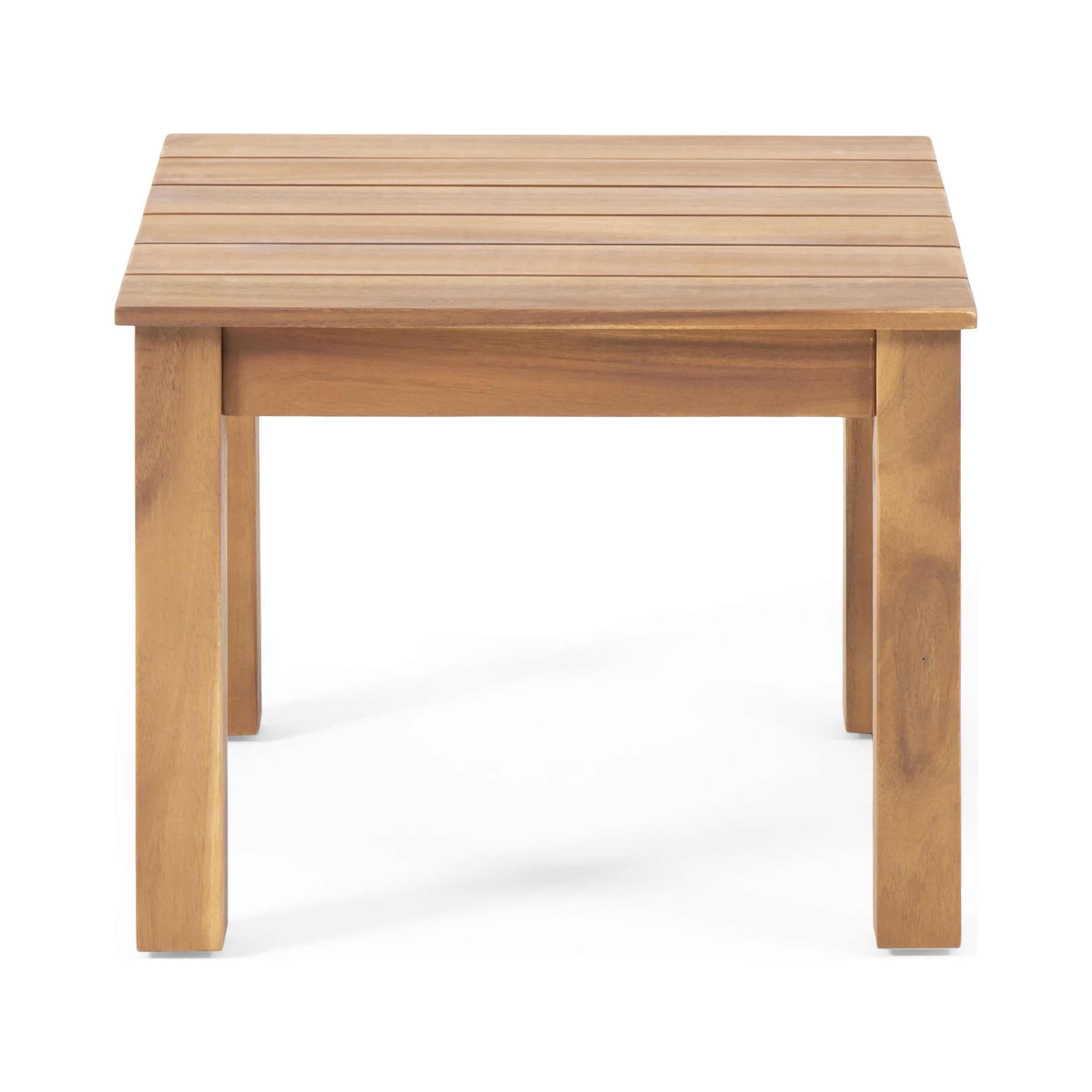 Outdoor Square Accent Side Table, Acacia Wood Leisure Decoration Table for Patio Garden, Teak