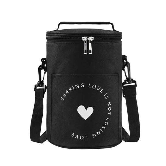 JOGZMZ Round Insulated Bento Bag, Portable Thermal Lunch Carrier with 5-Hour Retention, Japanese-Style Food Tote for Commuting